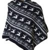 Casualwear Double Two | Ink Blue Women'S Christmas Poncho