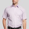 Shirts Double Two | Lilac Classic Easy Care Short Sleeve Shirt