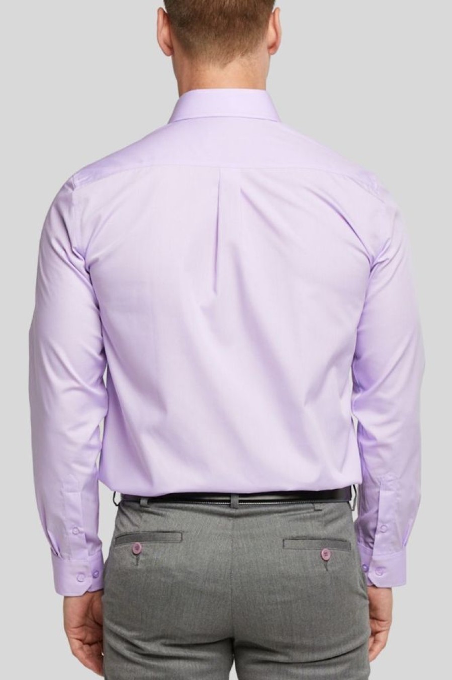 Shirts Double Two | Mauve Long Sleeve Non-Iron Shirt