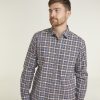 Casualwear Double Two | Ecru Check Long Sleeve Casual Shirt