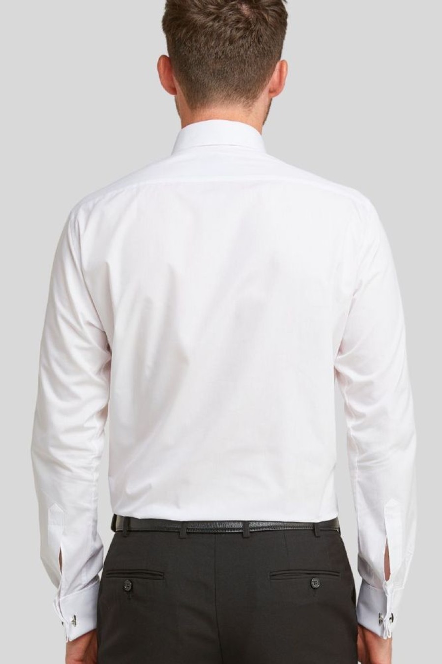 Shirts Double Two | White Stitch Pleat Dress Shirt