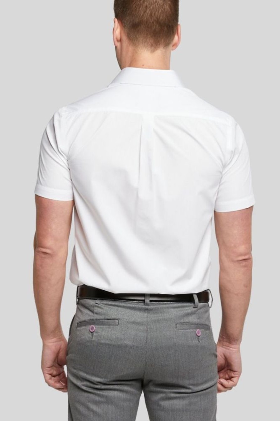 Shirts Double Two | White Short Sleeve Non-Iron Shirt