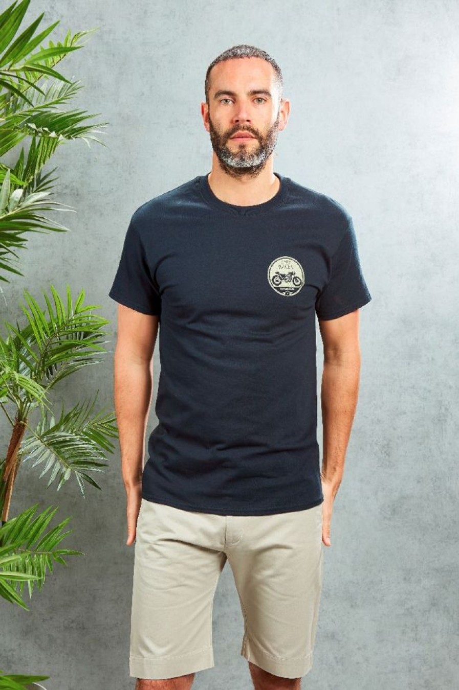 Casualwear Double Two | Black Cafe Racer Print T-Shirt Lifestyle