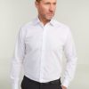 Shirts Double Two | White Non-Iron Pure Cotton Twill Shirt - Double Cuff