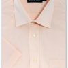 Shirts Double Two | Peach Short Sleeved Non-Iron Shirt