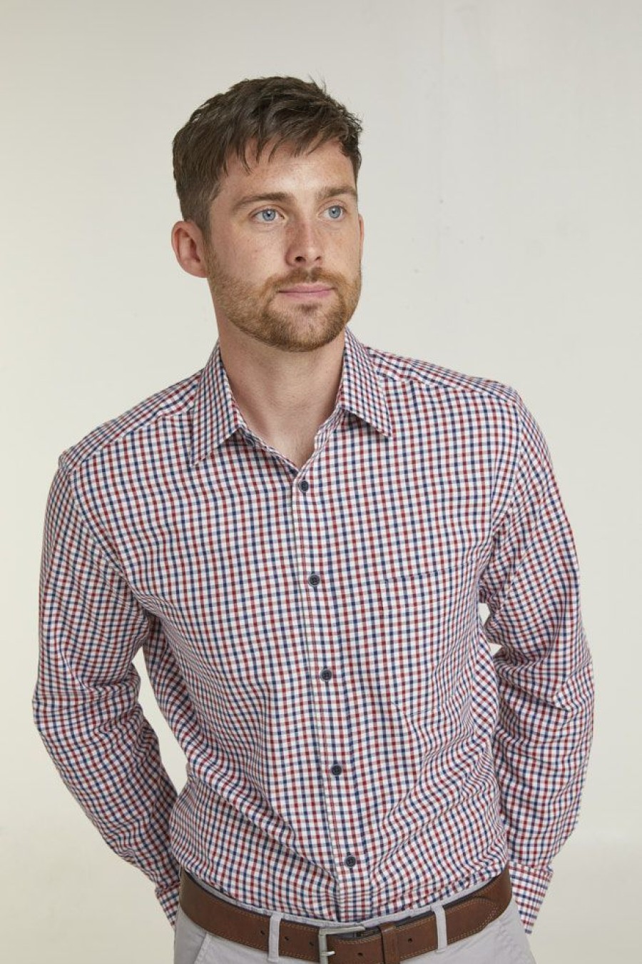 Countrywear Double Two | Red & Blue Tattersall Check Long Sleeve Shirt