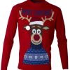 Casualwear Double Two | Red Christmas Rudolph Reindeer Jumper