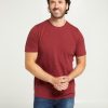 Casualwear Double Two | Plain Burgundy Pure Cotton T-Shirt