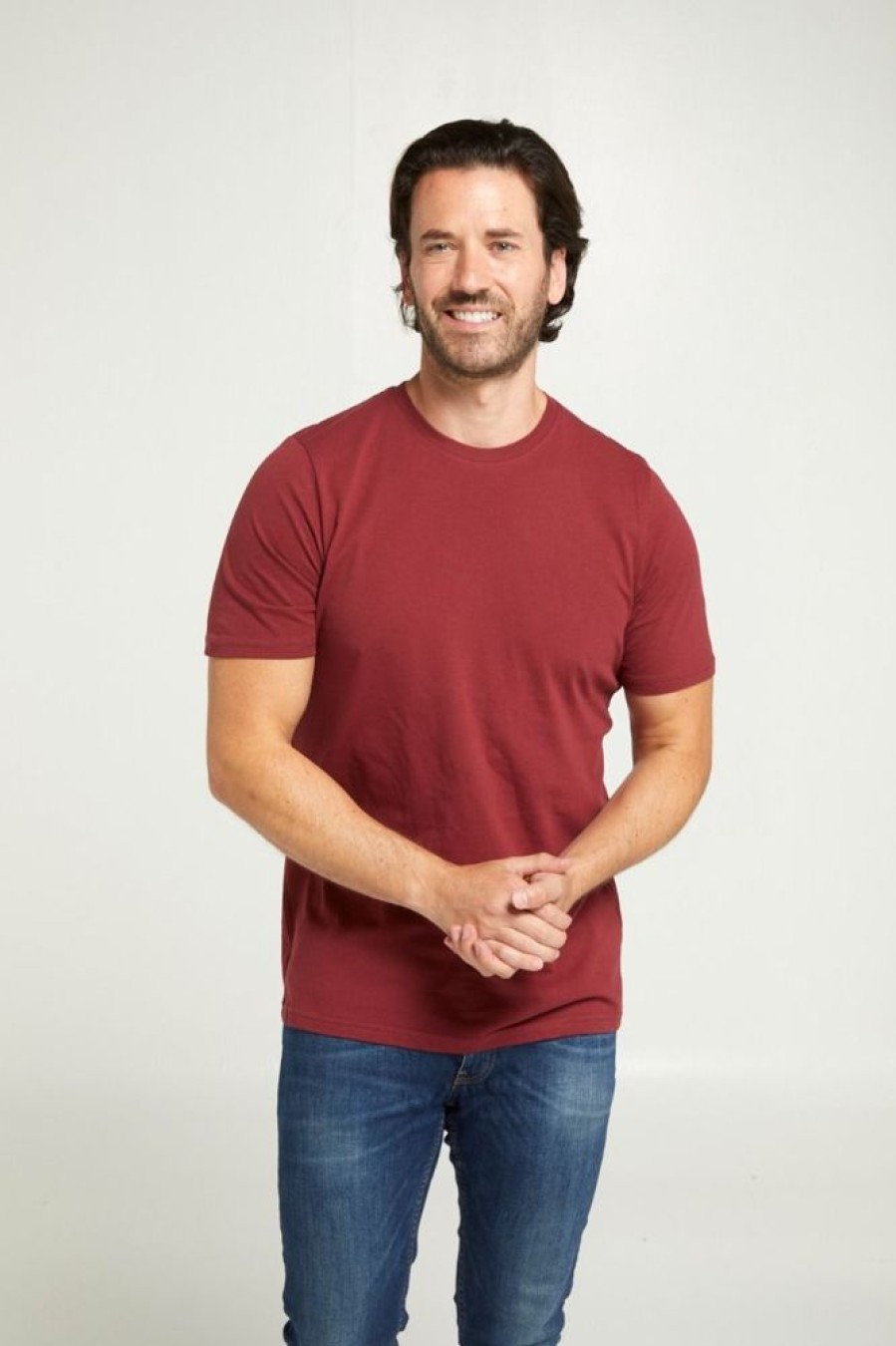 Casualwear Double Two | Plain Burgundy Pure Cotton T-Shirt