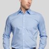 Shirts Double Two | Cornflower Blue Classic Easy Care Long Sleeve Shirt