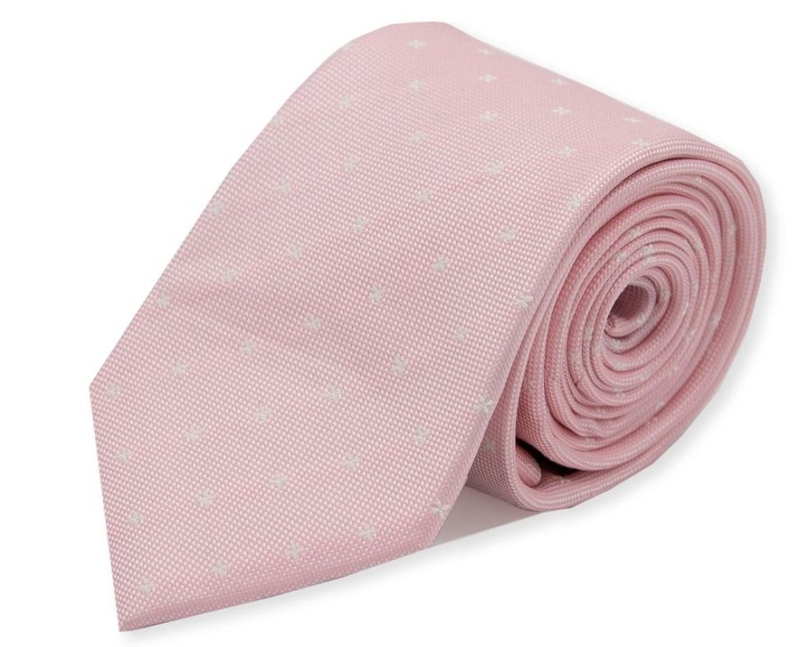 Accessories Double Two | Pink Silk Patterned Tie