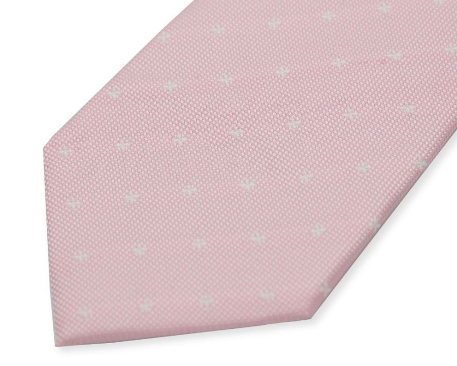 Accessories Double Two | Pink Silk Patterned Tie