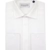 Shirts Double Two | White Plain Front Dress Shirt