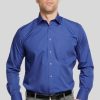 Shirts Double Two | Royal Blue Long Sleeve Non-Iron Shirt