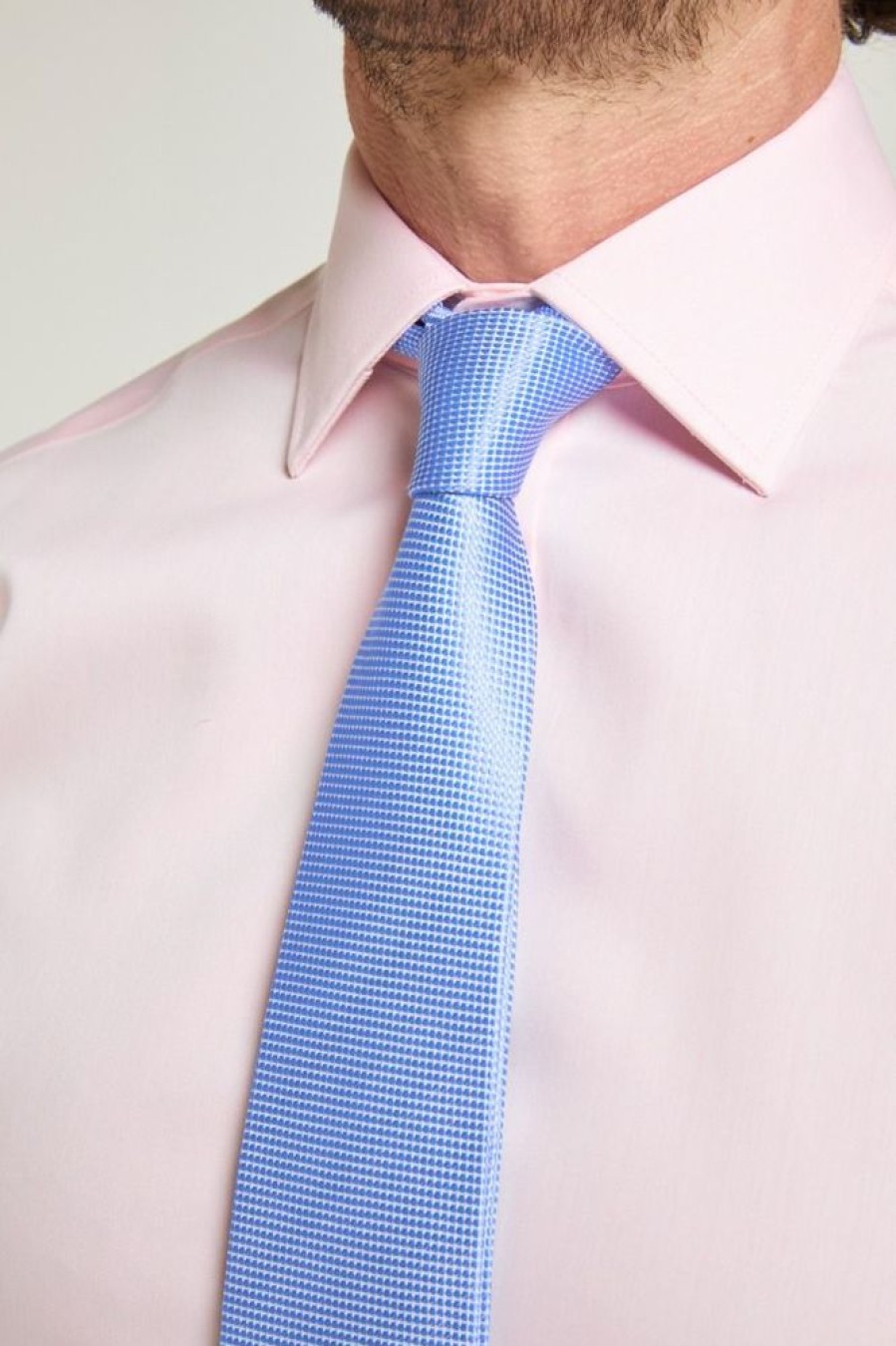 Shirts Double Two | Pink Non-Iron Pure Cotton Twill Shirt