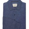 Casualwear Double Two | Denim Blue Merino Blend Knitted Polo