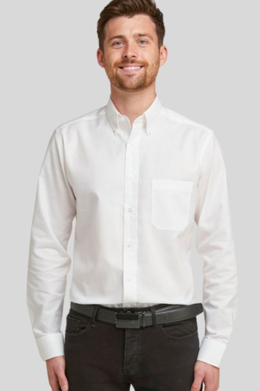 Shirts Double Two | White Non-Iron Button Down Oxford Shirt