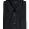 Shirts Double Two | Black Stitch Pleat Dress Shirt