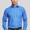 Shirts Double Two | Cobalt Blue Long Sleeve Non-Iron Shirt