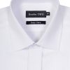 Shirts Double Two | White Ribbed Pique Evening Dress Shirt