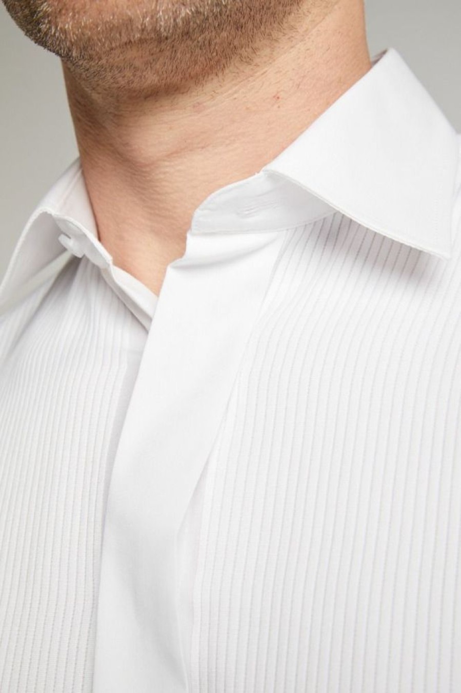 Shirts Double Two | White Ribbed Pique Evening Dress Shirt