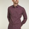 Casualwear Double Two | Burgundy Speckled Print Long Sleeve Casual Shirt