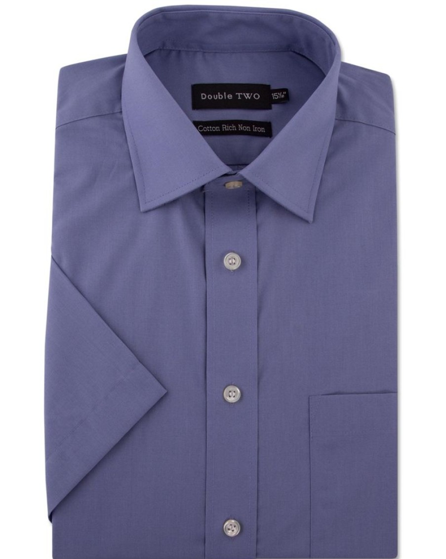 Shirts Double Two | Grape Short Sleeve Non-Iron Shirt