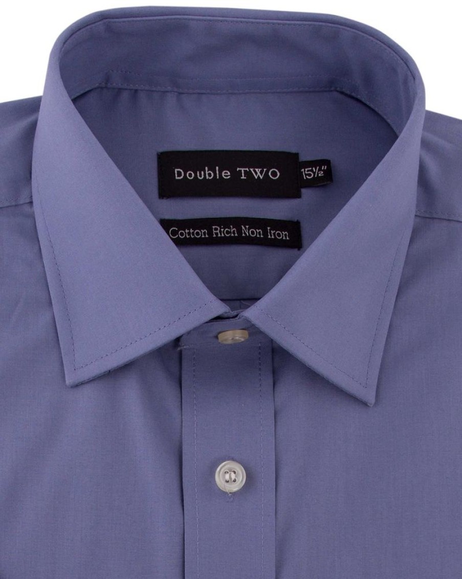 Shirts Double Two | Grape Short Sleeve Non-Iron Shirt