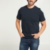 Casualwear Double Two | Plain Navy Blue Pure Cotton T-Shirt