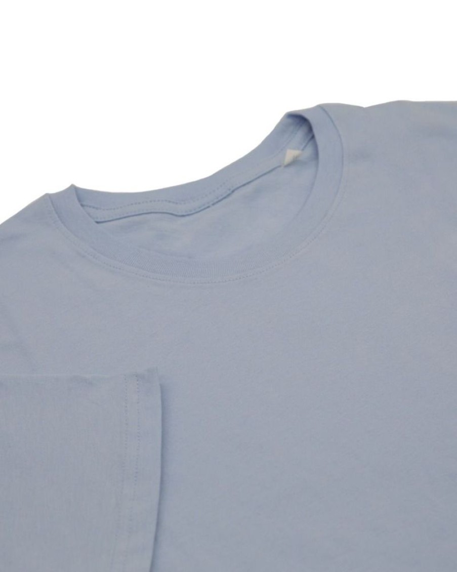 Casualwear Double Two | Plain Sky Blue Pure Cotton T-Shirt