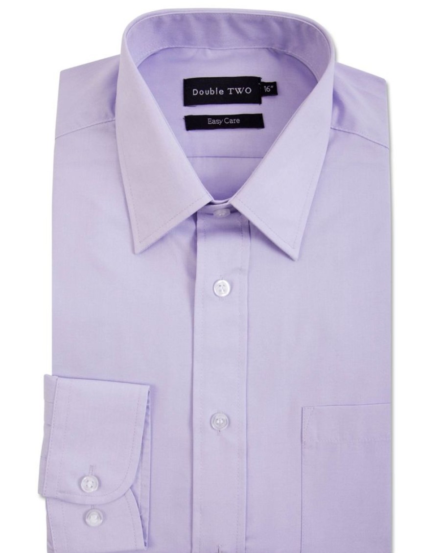 Shirts Double Two | Lilac Tall Fit Long Sleeved Shirt