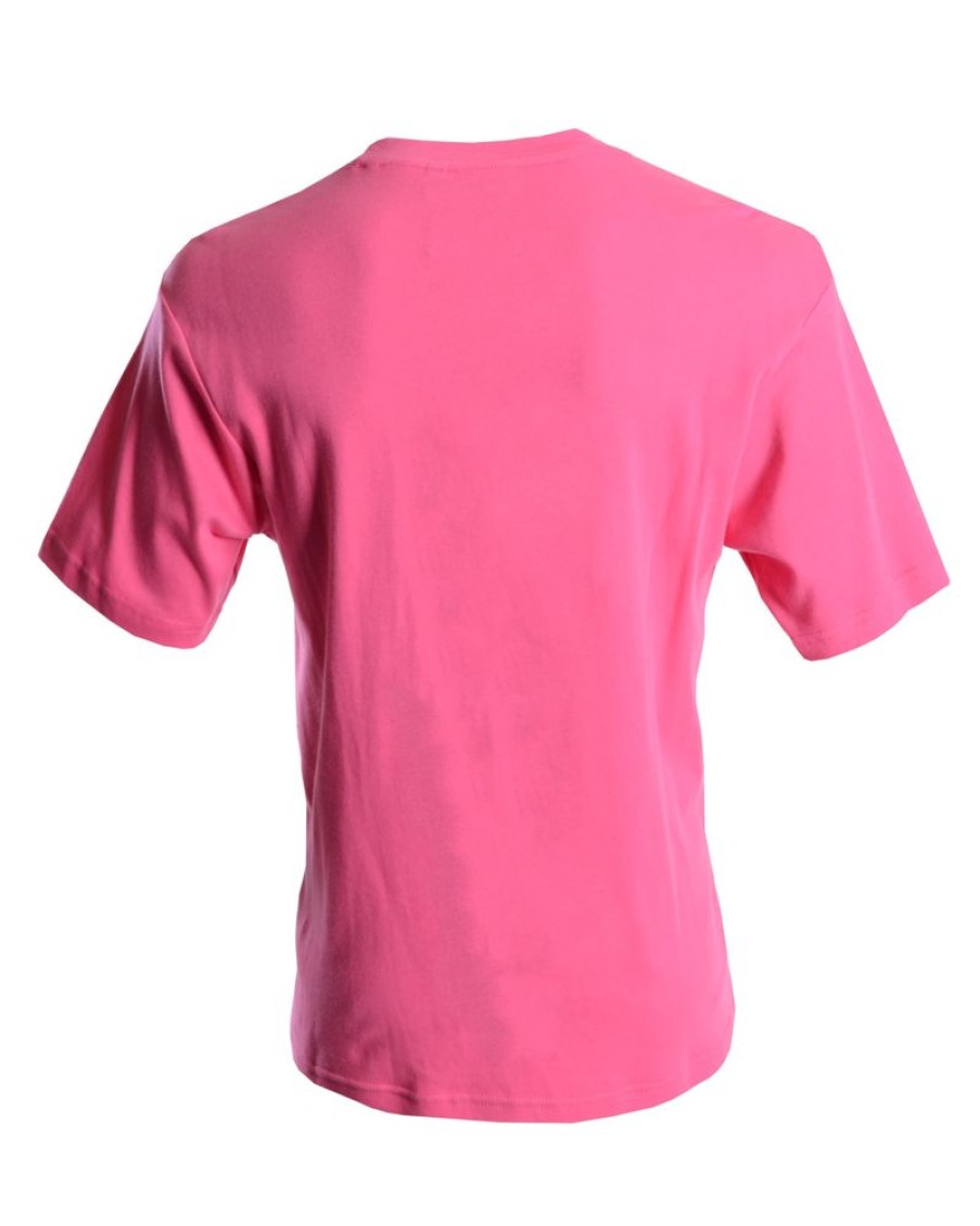 Casualwear Double Two | Plain Pink Ribbed Neck T-Shirt