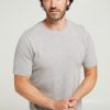 Casualwear Double Two | Plain Grey Pure Cotton T-Shirt