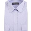 Shirts Double Two | Blue Long Sleeve Men'S Pilot Shirt