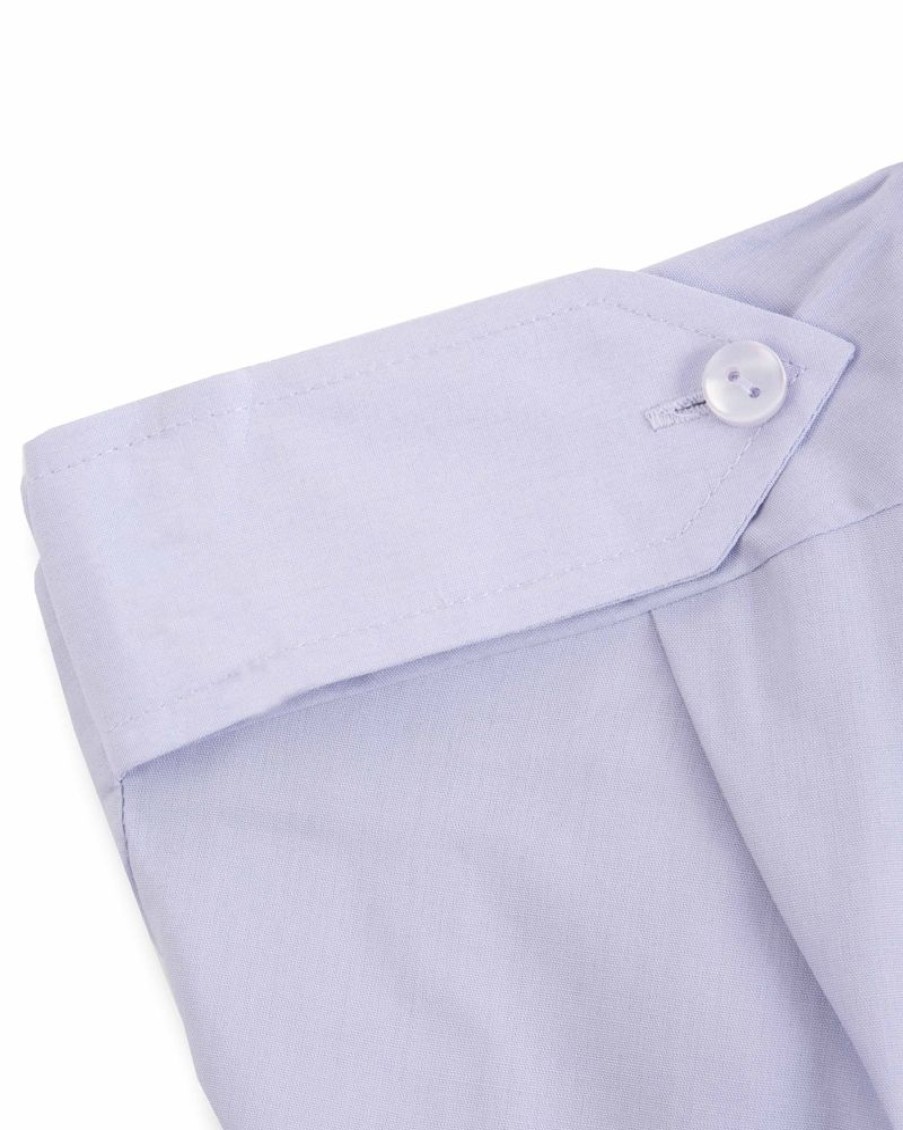 Shirts Double Two | Blue Long Sleeve Men'S Pilot Shirt