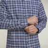 Casualwear Double Two | Navy Check Long Sleeve Casual Shirt