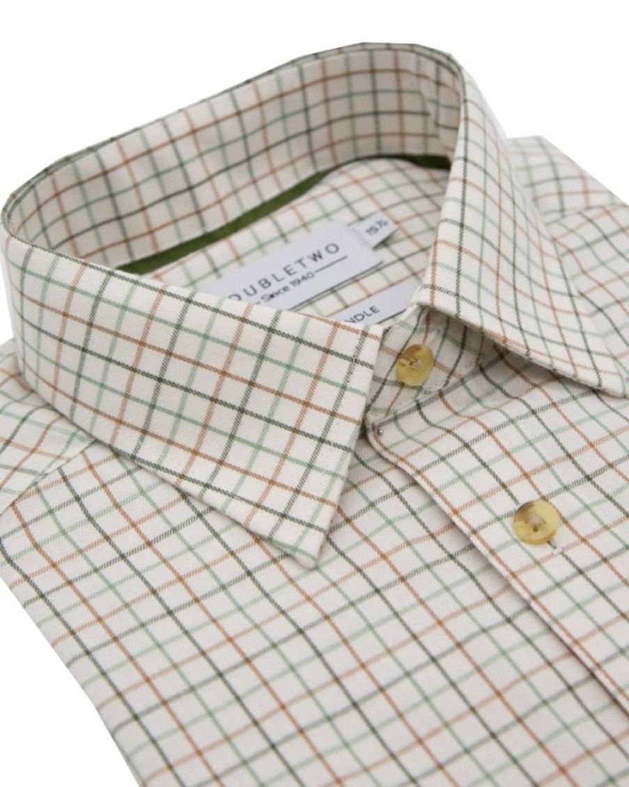 Countrywear Double Two | Green Tattersall Check Warm Handle Shirt