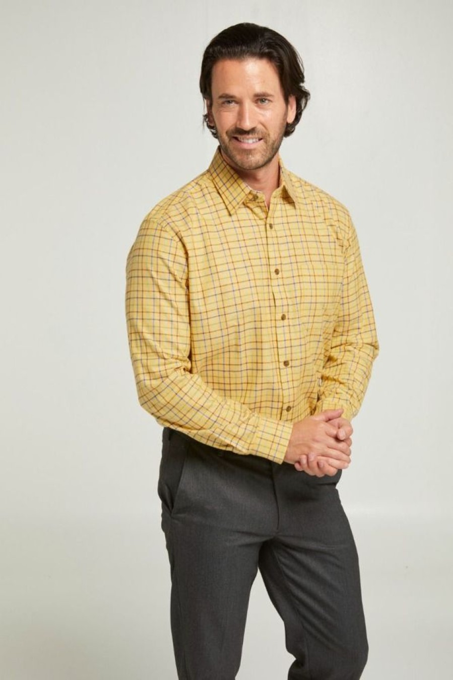 Countrywear Double Two | Mustard Tattersall Check Warm Handle Shirt