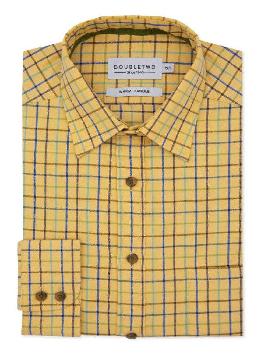 Countrywear Double Two | Mustard Tattersall Check Warm Handle Shirt