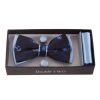 Accessories Double Two | Blue Floral Bow Tie, Handkerchief And Cufflink Gift Set