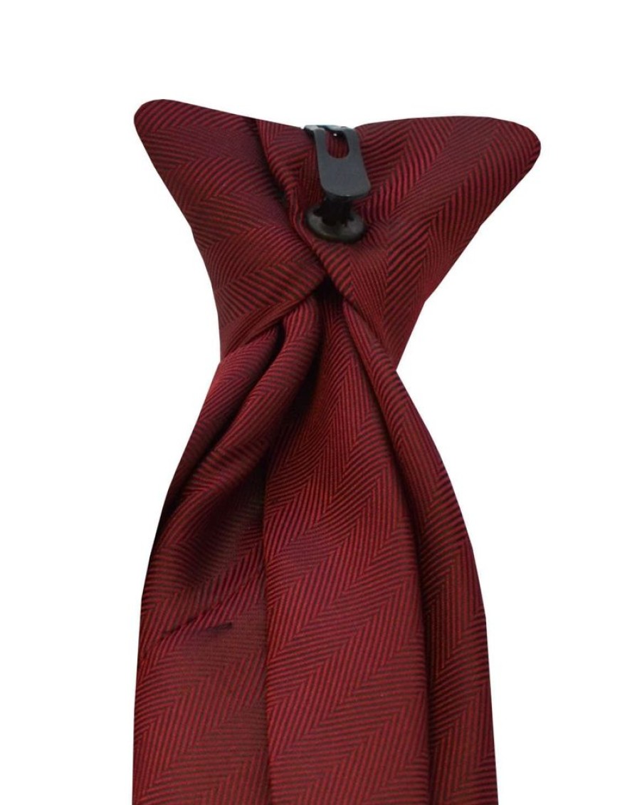 Accessories Double Two | Maroon Clip On Tie