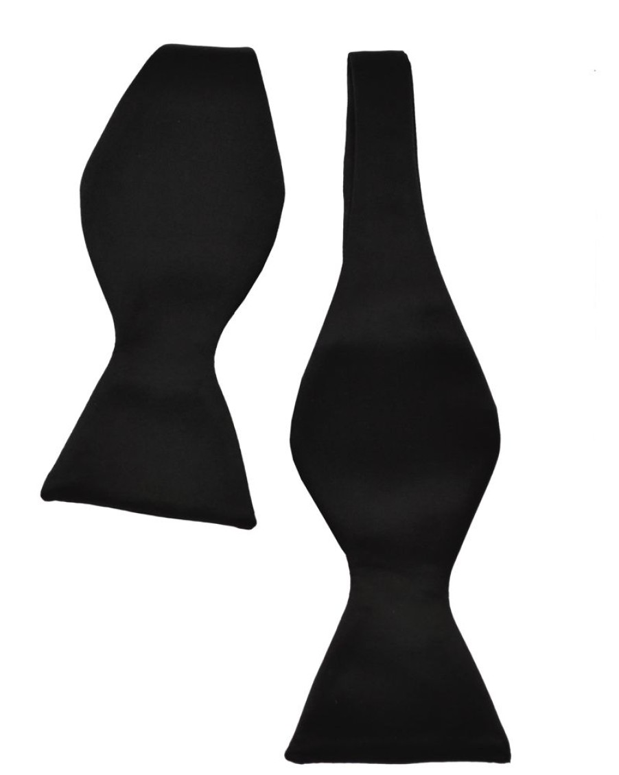 Accessories Double Two | Black Self Tie Bow Tie