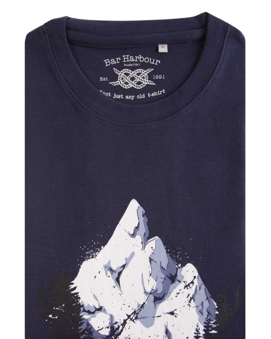 Casualwear Double Two | Navy Triangle Landscape Print T-Shirt