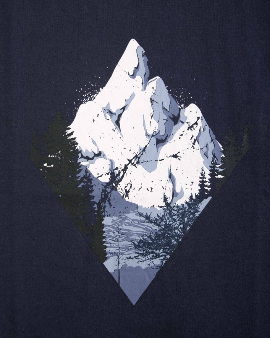 Casualwear Double Two | Navy Triangle Landscape Print T-Shirt