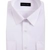 Shirts Double Two | White Long Sleeve Mens Pilot Shirt