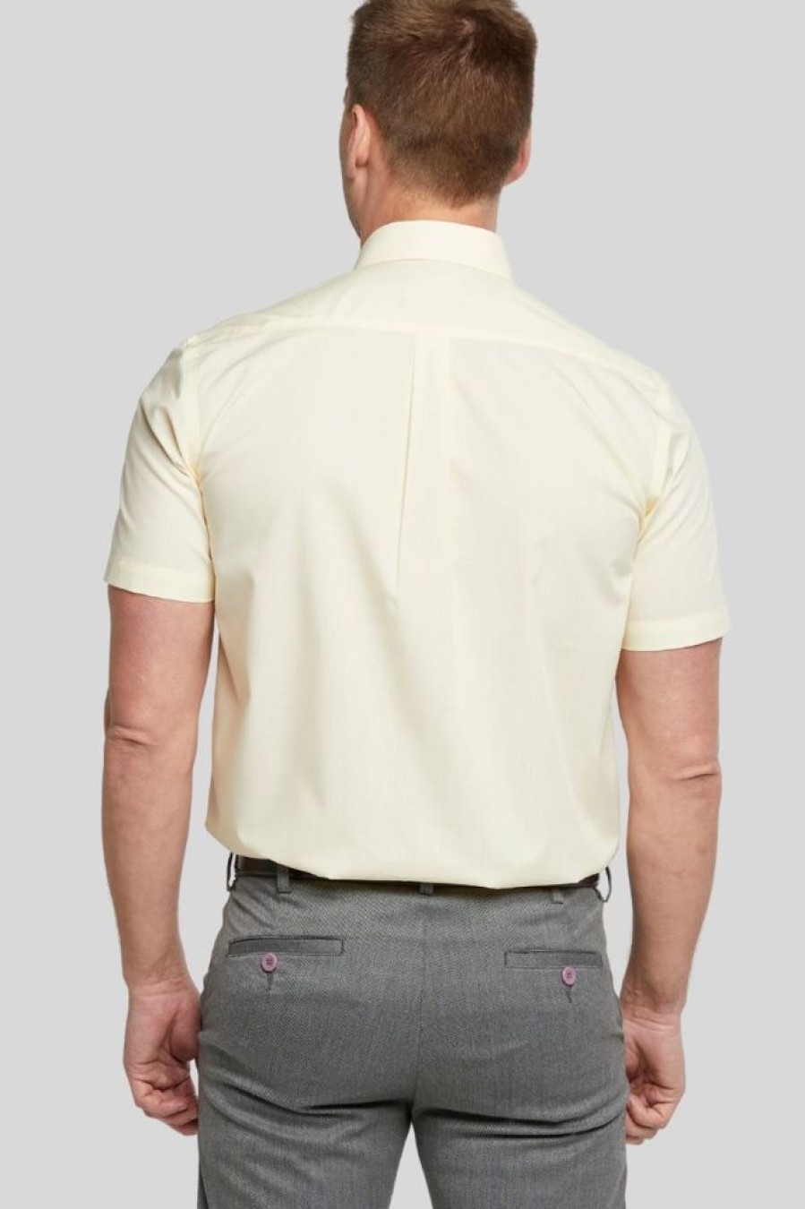 Shirts Double Two | Lemon Short Sleeve Non-Iron Shirt