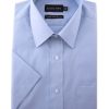 Shirts Double Two | Glacier Blue Short Sleeved Non-Iron Shirt