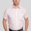 Shirts Double Two | New Pink Short Sleeve Non-Iron Shirt