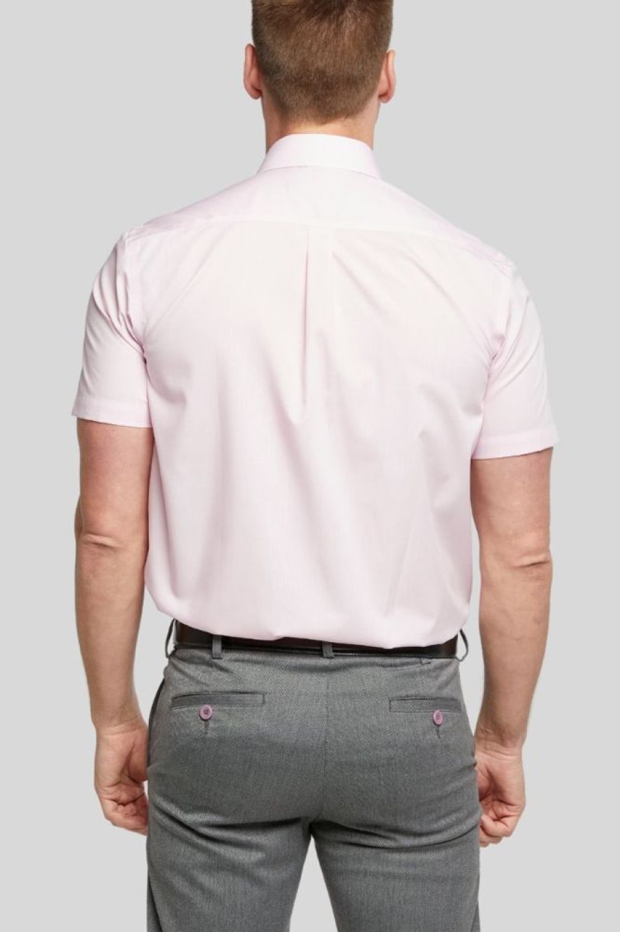 Shirts Double Two | New Pink Short Sleeve Non-Iron Shirt