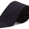 Accessories Double Two | Navy Blue & Brown Extra Long Patterned Tie